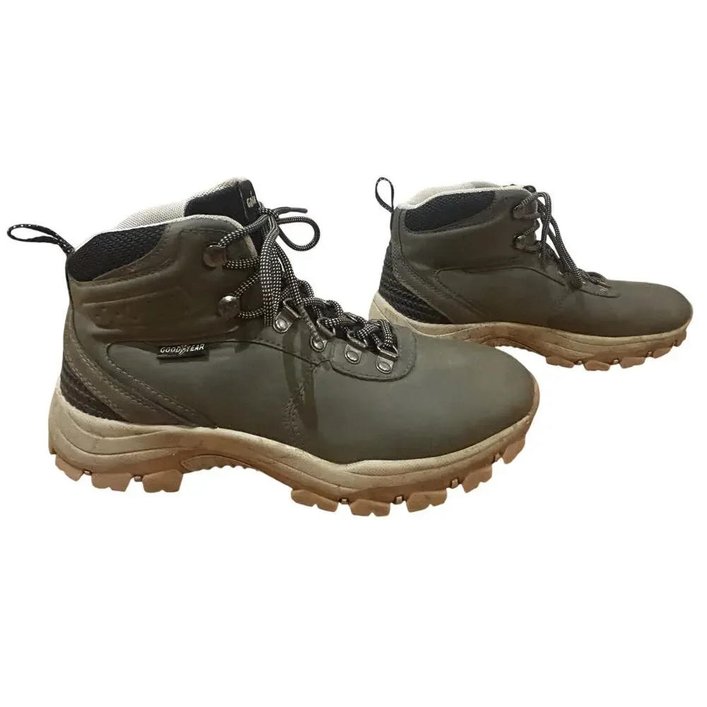 Good Year Ontario Olive Round Toe Lace Up Ankle Hiking Mens Boots 7M